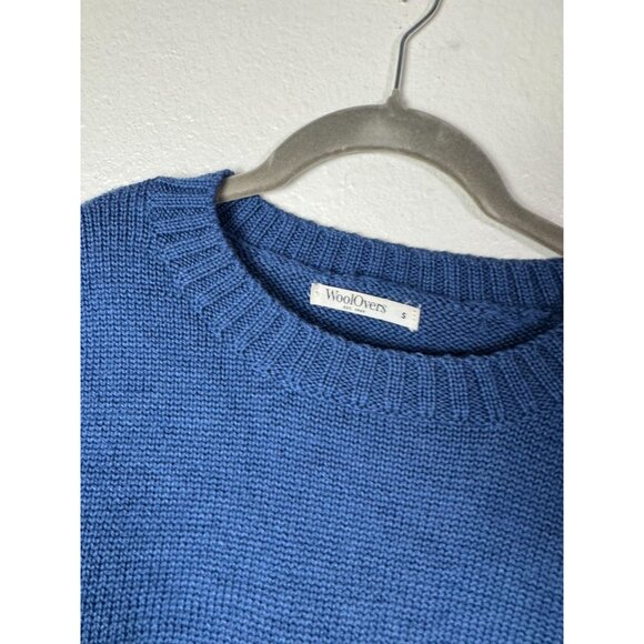 WoolOvers Blue 100% Wool Crewneck Sweater Long Sleeve Knit Womens Size Blue - Picture 5 of 15